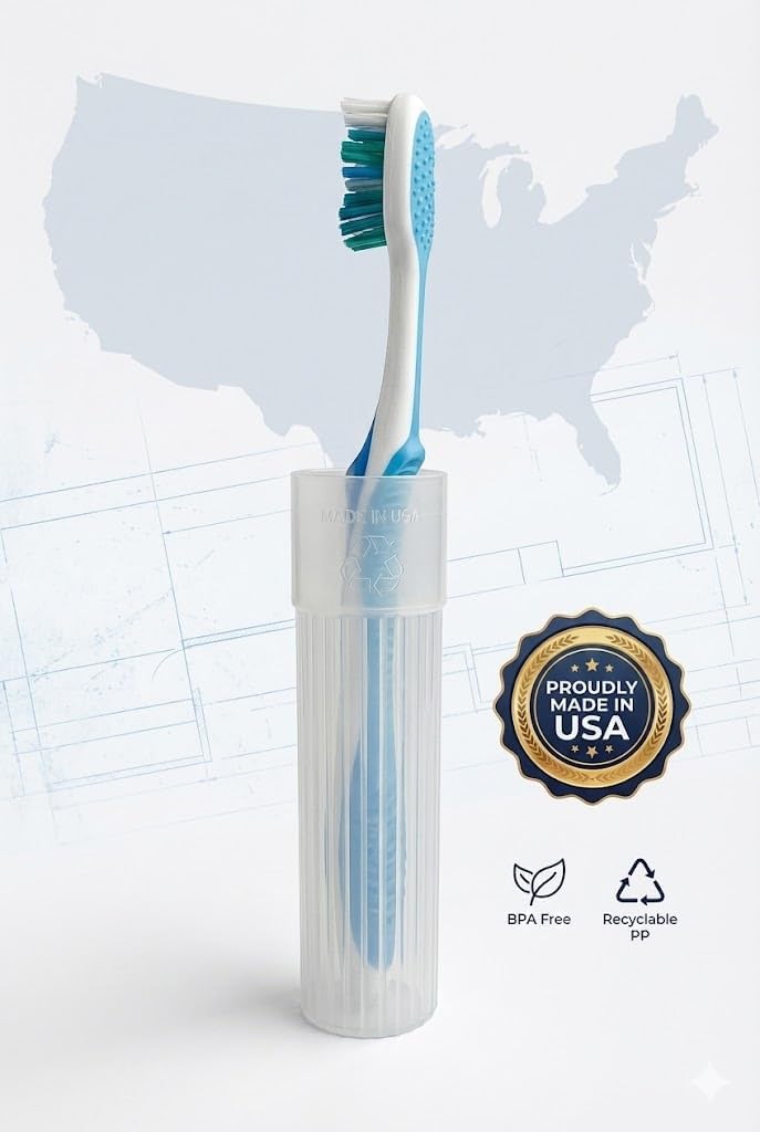 American Comb Toothbrush Holder (White) - Made in The USA. W/Ventilation Holes. - Image 4